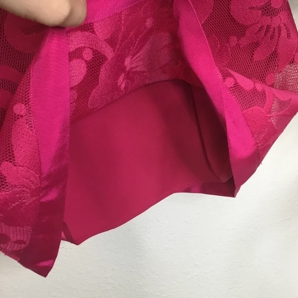 Laundry Pink Mesh Floral Pattern Sheath Dress